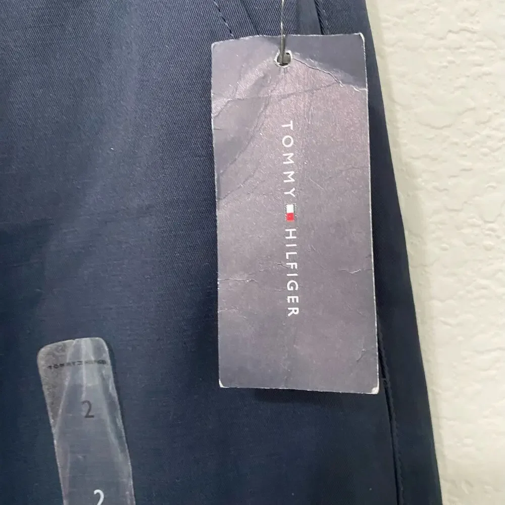 Tommy Hilfiger Cargo Pants Womens 2 Oversized Navy Wide Leg Career Workwear NWT - Picture 6 of 9